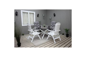 Utendørs Bord Scottsdale Round - Shabby Chic grå med hvite ben - Hagemøbler - Hagebord - Spisebord ute