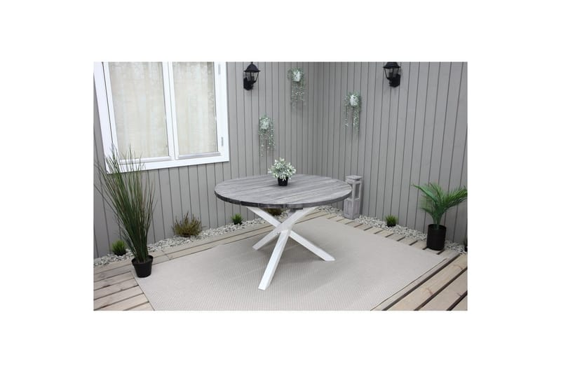 Utendørs Bord Scottsdale Round - Shabby Chic grå med hvite ben - Hagemøbler - Hagebord - Spisebord ute