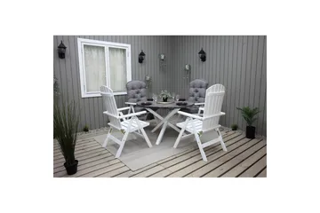 Utendørs Bord Scottsdale Round - Shabby Chic grå med hvite ben - Hagemøbler - Hagebord - Spisebord ute