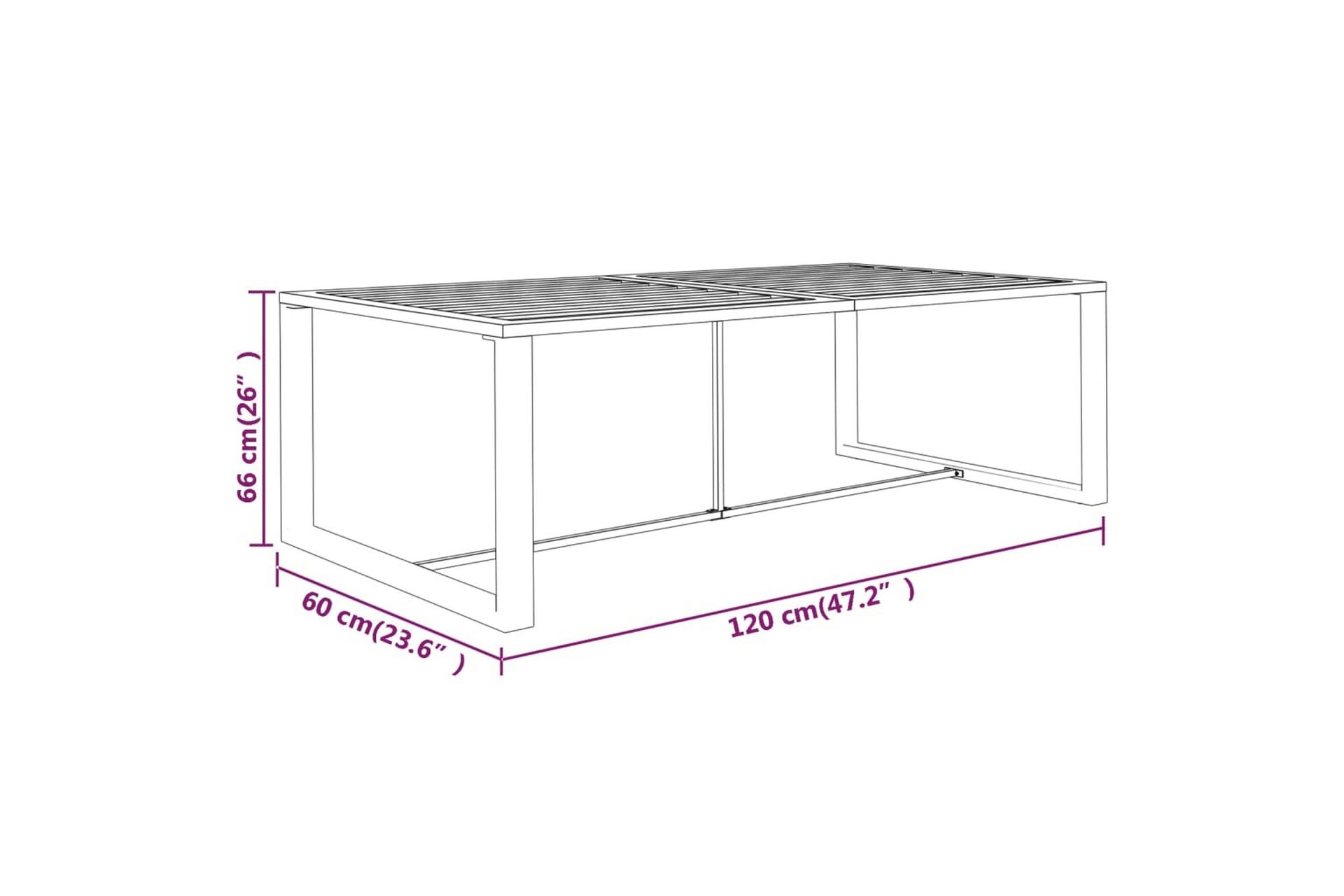 Utendørs spisebord antrasitt 120x60x66 cm aluminium - Antrasittgrå - Hagemøbler - Hagebord - Spisebord ute