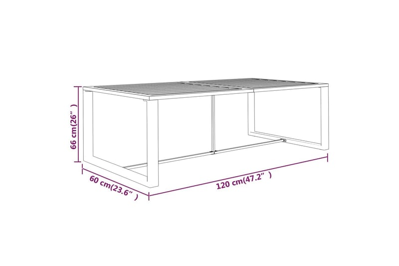 Utendørs spisebord antrasitt 120x60x66 cm aluminium - Antrasittgrå - Hagemøbler - Hagebord - Spisebord ute
