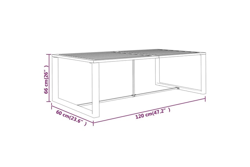 Utendørs spisebord antrasitt 120x60x66 cm aluminium - Antrasittgrå - Spisebord ute