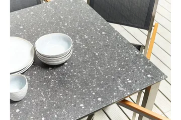 Zervo Spisebord 180x90 cm - Svart/Sølv - Hagemøbler - Hagebord - Spisebord ute