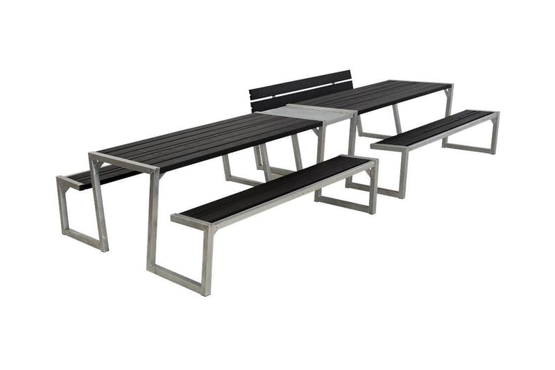 Zigma Piknikbord med Benk 2-del - Svart - Piknikbord