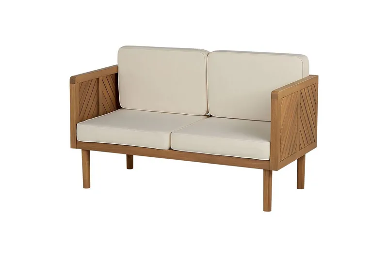 2-sitssoffa Beliani Baratti Light wood||Beige - Hagemøbler - Utesofa - Hagebenk & hagesofa