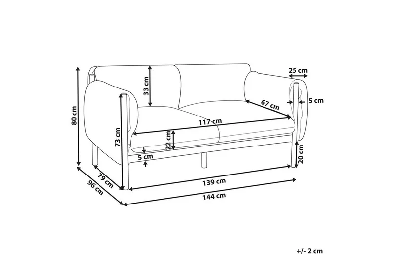 2-sitssoffa Beliani Esperia Grey, Black - Hagemøbler - Utesofa - Hagebenk & hagesofa