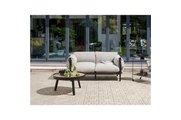 2-sitssoffa Beliani Esperia Grey, Black - Hagemøbler - Utesofa - Hagebenk & hagesofa