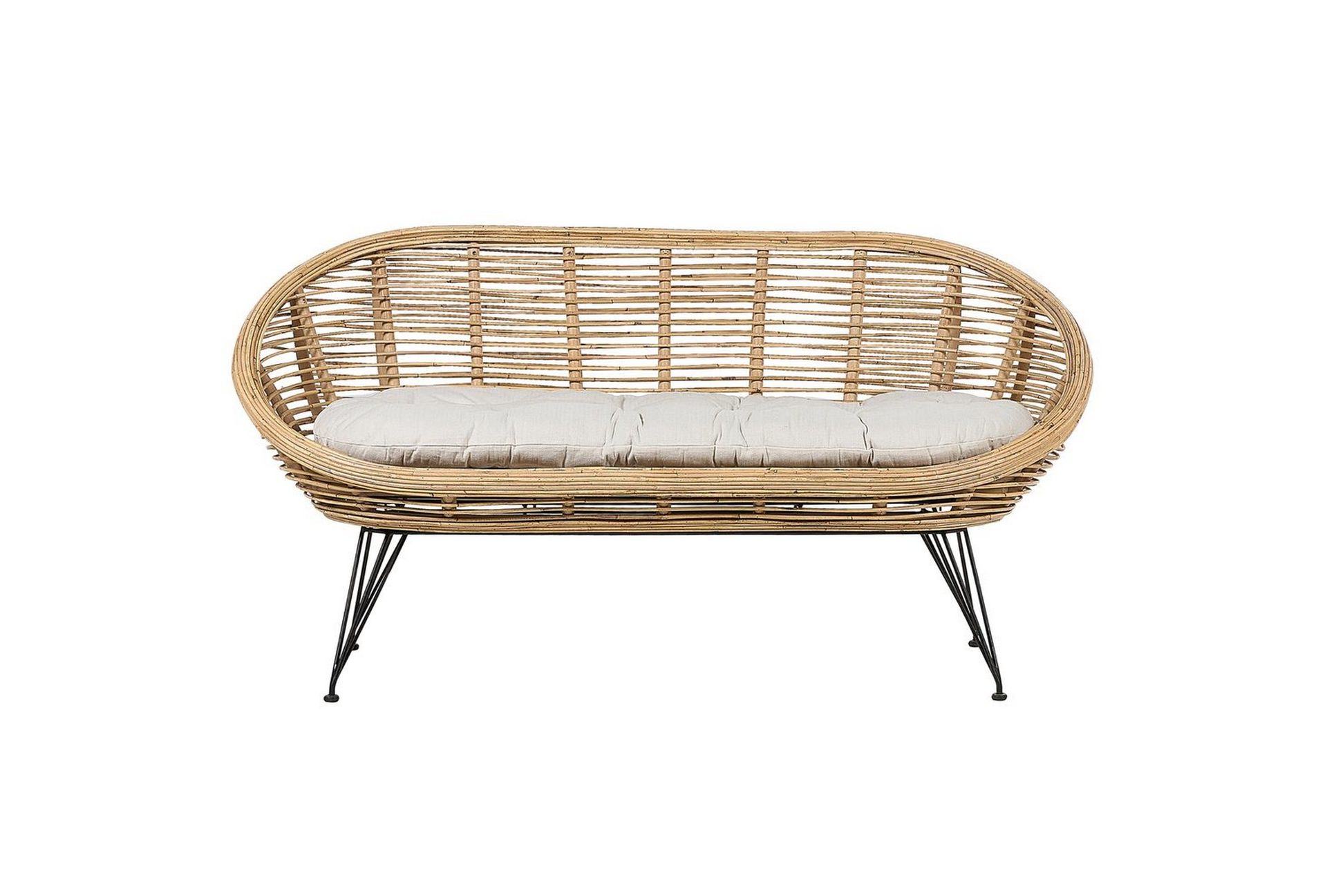 2-sitssoffa Beliani Maratea Natural\|\|Black\|\|Beige -