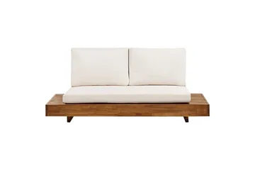 2-sitssoffa Beliani Marettimo Light wood, White - Hagemøbler - Utesofa - Hagebenk & hagesofa