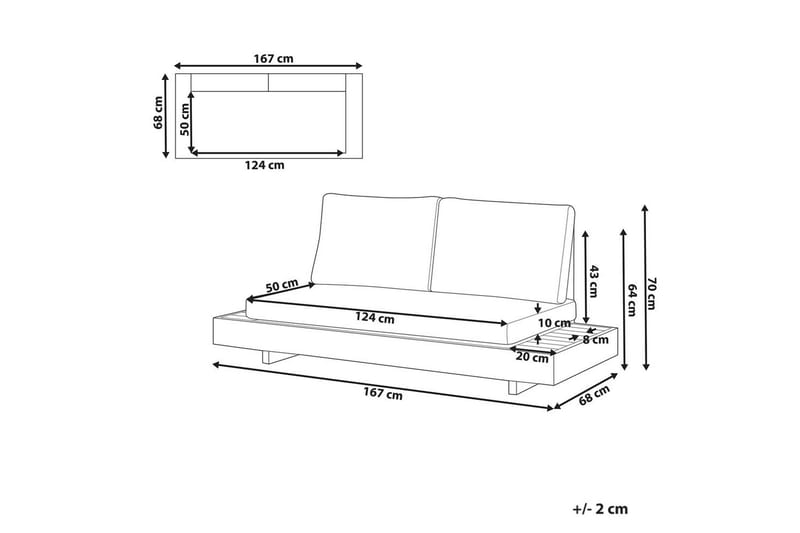 2-sitssoffa Beliani Marettimo Light wood, White - Hagemøbler - Utesofa - Hagebenk & hagesofa