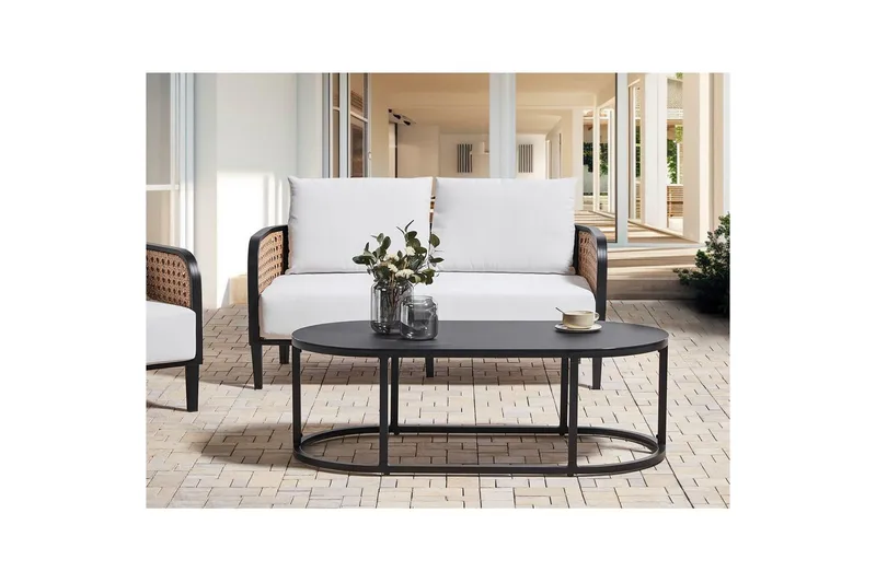 2-sitssoffa Beliani Montefalco White||Black - Hagemøbler - Balkong - Balkongmøbler - Balkonggrupper