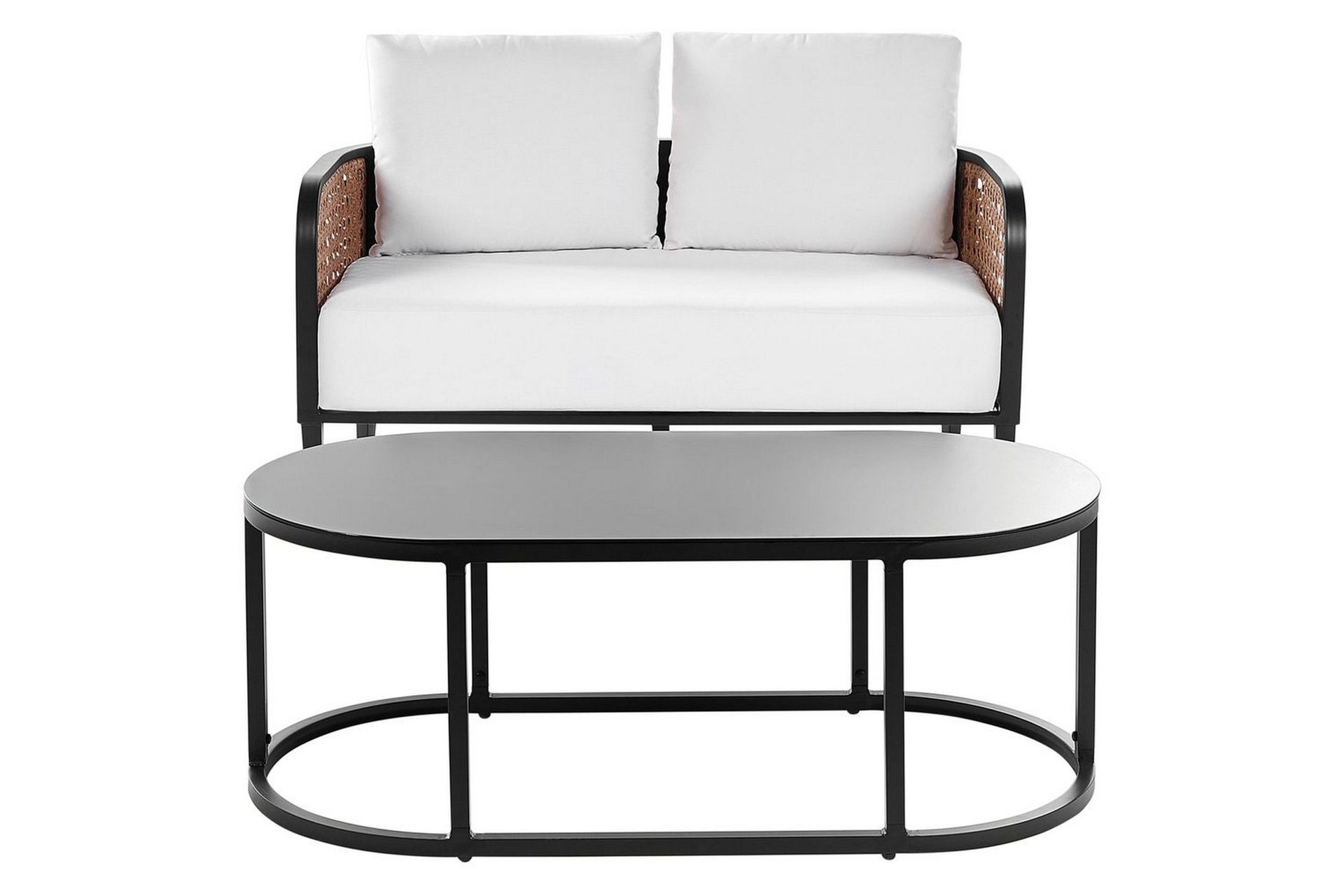 2-sitssoffa Beliani Montefalco White\|\|Black -