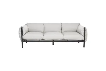 3-sitssoffa Beliani Esperia Grey, Black - Hagemøbler - Utesofa - Hagebenk & hagesofa