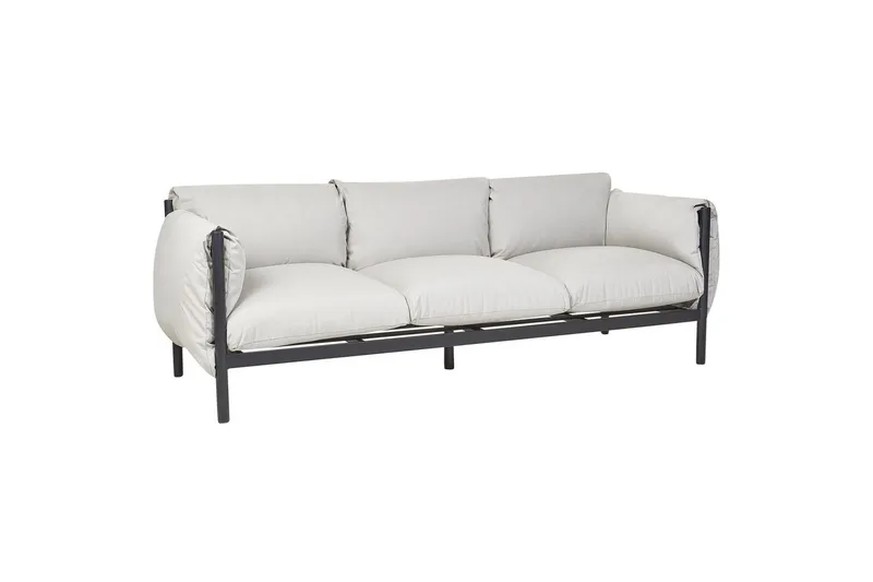 3-sitssoffa Beliani Esperia Grey, Black - Hagemøbler - Utesofa - Hagebenk & hagesofa