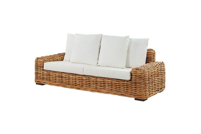 3-sitssoffa Beliani Forli Natural||Beige||White - Hagemøbler - Utesofa - Hagebenk & hagesofa