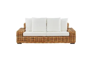 3-sitssoffa Beliani Forli Natural||Beige||White - Hagemøbler - Utesofa - Hagebenk & hagesofa