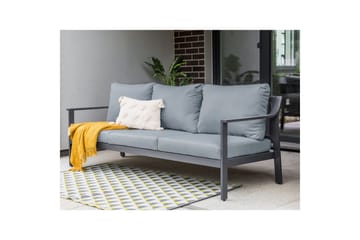3-sitssoffa Beliani Kiato Grå/svart Grey||Black - Hagemøbler - Utesofa - Hagebenk & hagesofa