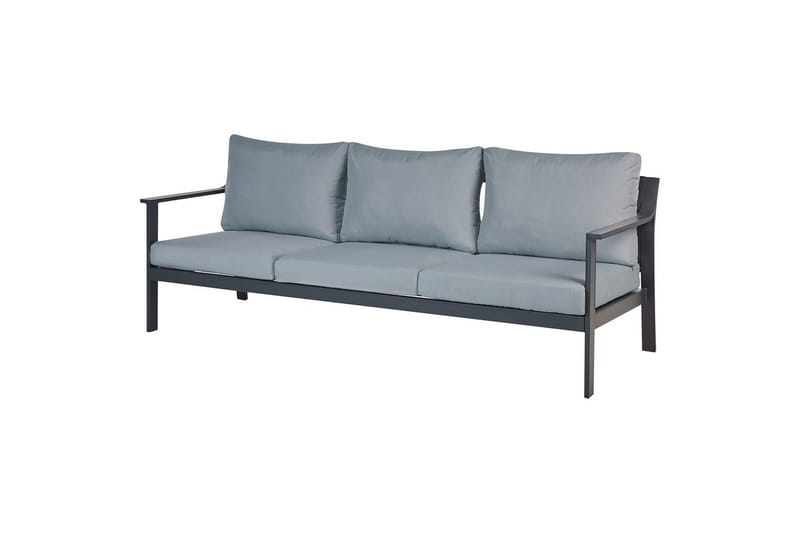 3-sitssoffa Beliani Kiato Grå/svart Grey||Black - Hagemøbler - Utesofa - Hagebenk & hagesofa