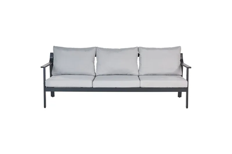 3-sitssoffa Beliani Kiato Grå/svart Light grey||Black - Hagemøbler - Utesofa - Hagebenk & hagesofa