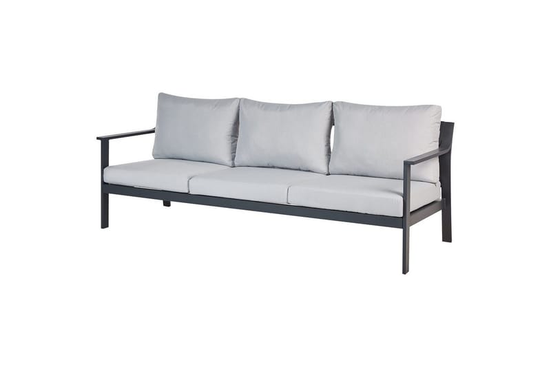 3-sitssoffa Beliani Kiato Grå/svart Light grey||Black - Hagemøbler - Utesofa - Hagebenk & hagesofa