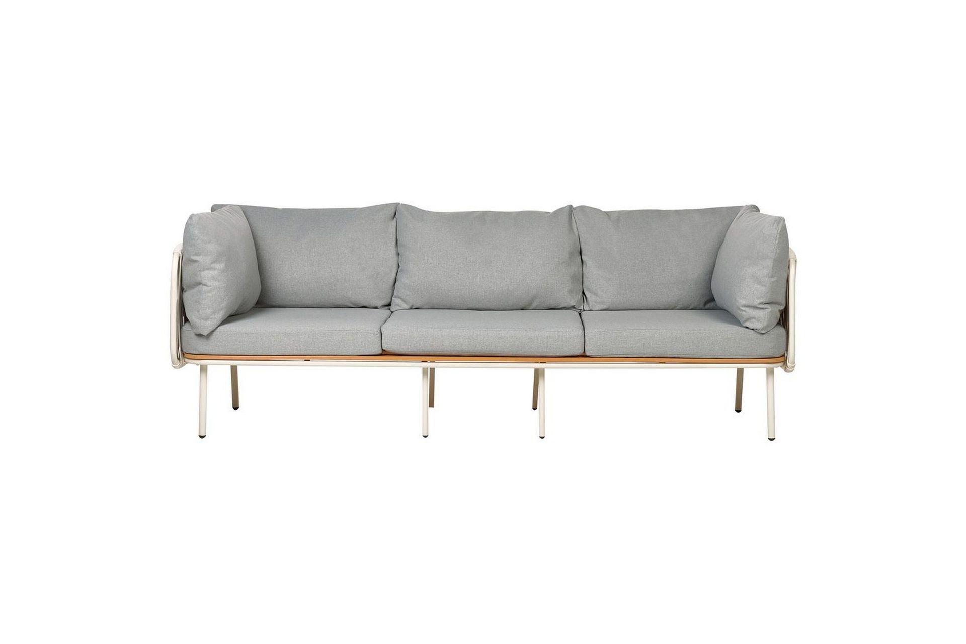 3-sitssoffa Beliani Senise Grey\|\|White\|\|Light wood -