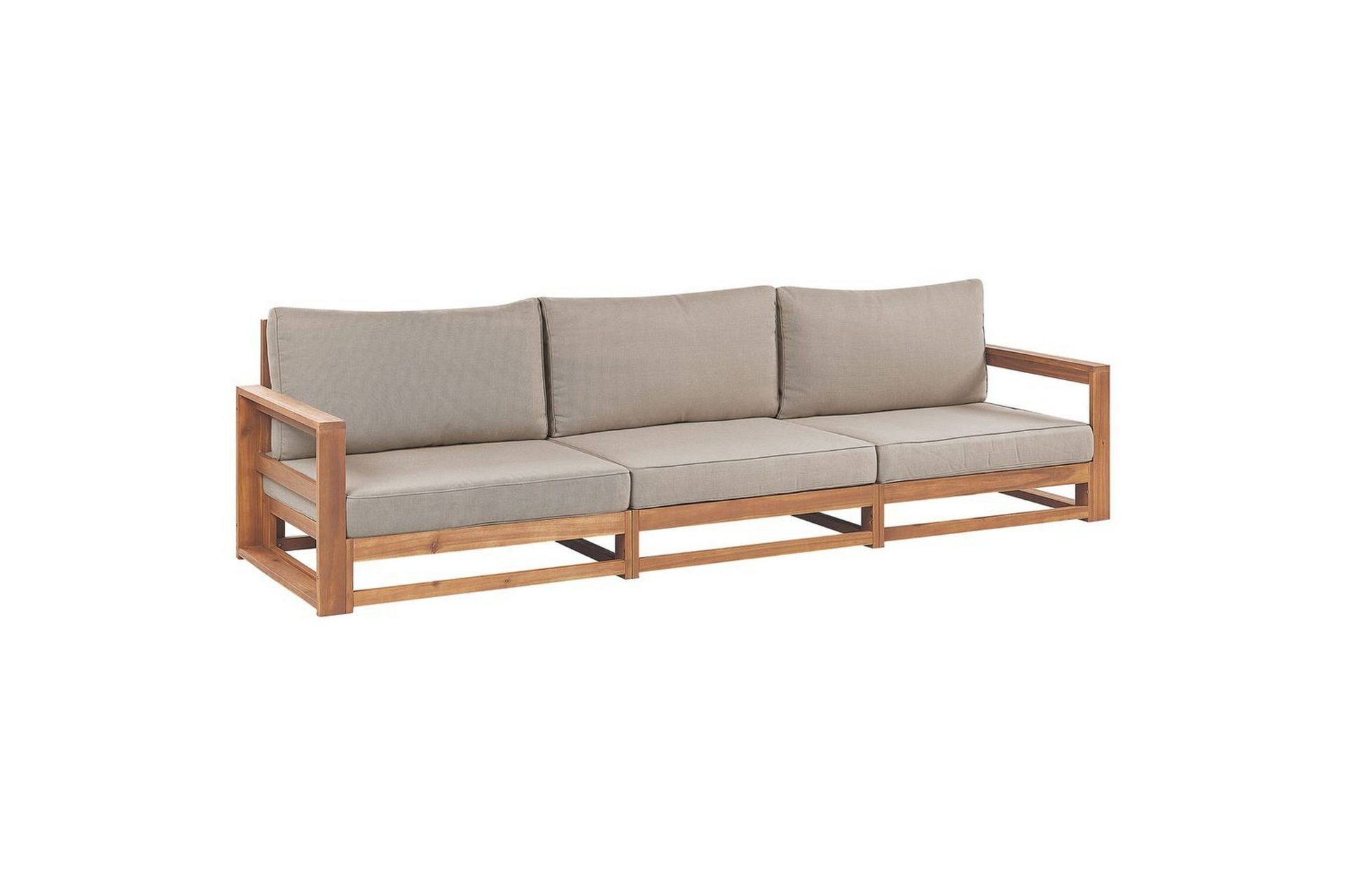 3-sitssoffa Beliani Timor Ljus trä/grått/beige, Ja Light wood\|\|Grey\|\|Beige -