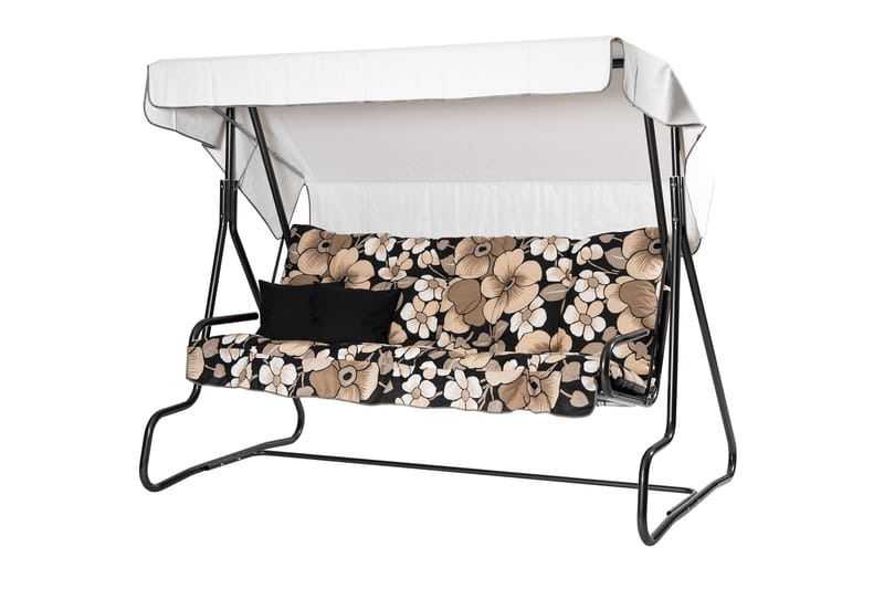 Adhira Komplett Hengekøye 196 cm - Grå/Blomstrete - Hagemøbler - Utesofa - Hammocker