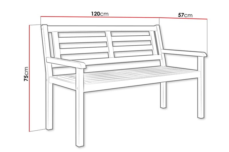 Akiyo Utendørsbenk 120 cm - Brun - Hagemøbler - Utesofa - Benker