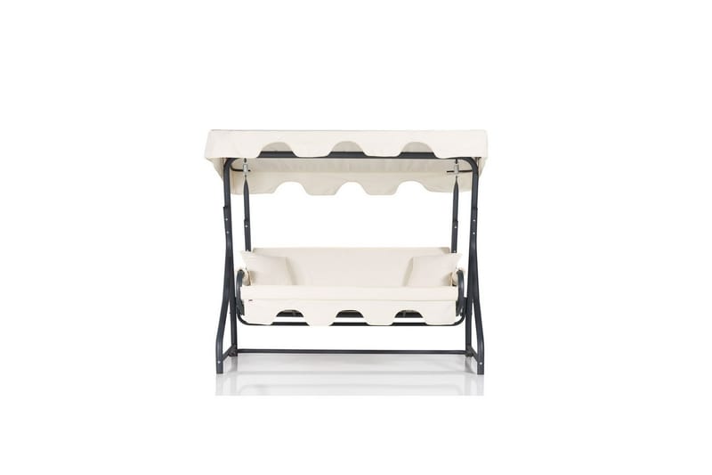 Bellan Utendørs Hengende Sofa 3 Seter - Hvit/Mørkegrønn - Hagemøbler - Utesofa - Hengesofa