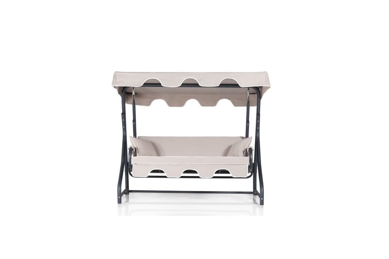 Bellan Utendørs Hengende Sofa 3 Seter - Svart/Cremehvit - Hagemøbler - Utesofa - Hengesofa