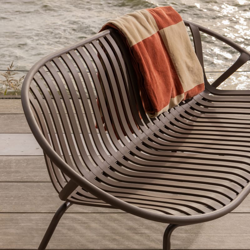 Benk Bruce 134 cm utendørs - Lilla/Brun - Hagemøbler - Utesofa - Benker