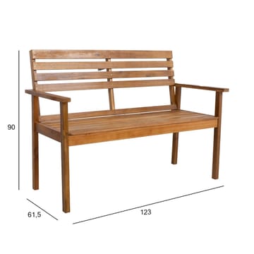 Benk HOME4YOU Fortuna 123x61,5x90 cm Akasie - brun - Hagemøbler - Utesofa - Benker