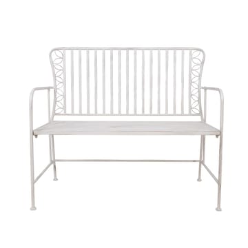 Benk HOME4YOU Jasmine 103x50x93 cm Antikkhvitt metall - antikvhvit - Hagemøbler - Utesofa - Benker