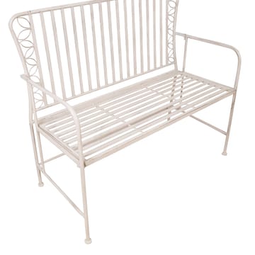 Benk HOME4YOU Jasmine 103x50x93 cm Antikkhvitt metall - antikvhvit - Hagemøbler - Utesofa - Benker