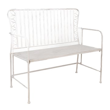 Benk HOME4YOU Jasmine 103x50x93 cm Antikkhvitt metall - antikvhvit - Hagemøbler - Utesofa - Benker