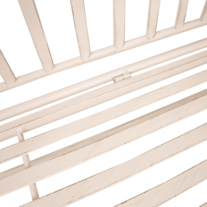 Benk HOME4YOU Jasmine 103x50x93 cm Antikkhvitt metall - antikvhvit - Hagemøbler - Utesofa - Benker