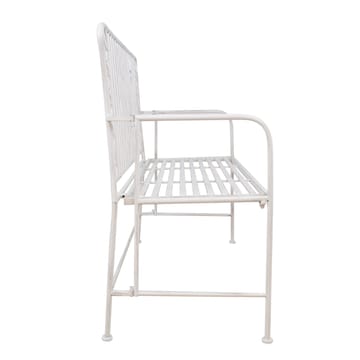 Benk HOME4YOU Jasmine 103x50x93 cm Antikkhvitt metall - antikvhvit - Hagemøbler - Utesofa - Benker