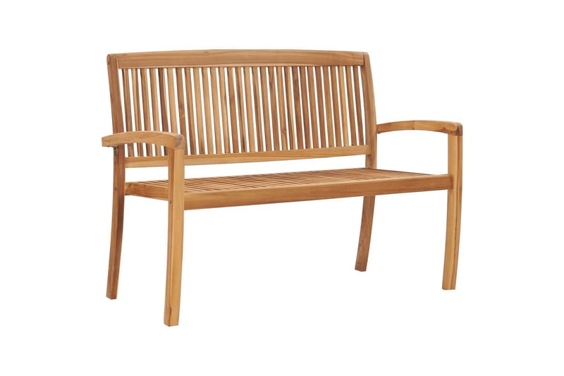 2-seters hagebenk stablebar 128,5 cm heltre teak - Hagemøbler - Utesofa - Benker