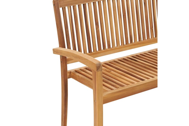 2-seters hagebenk stablebar 128,5 cm heltre teak - Hagemøbler - Utesofa - Benker