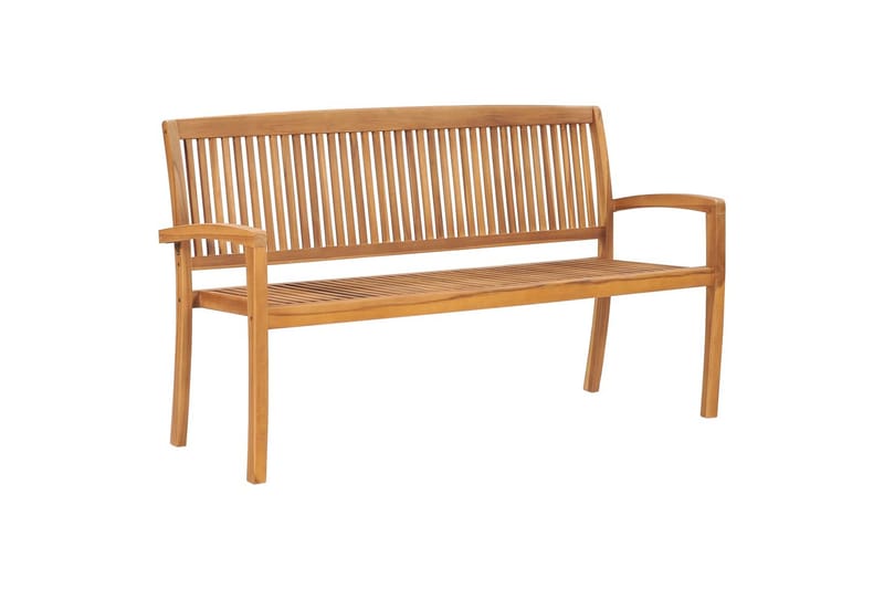 3-seters hagebenk stablebar 159 cm heltre teak - Hagemøbler - Utesofa - Benker