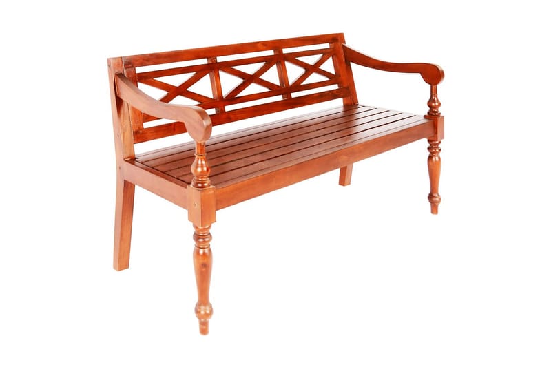 Bataviabenk 136 cm heltre mahogni mørkebrun - Hagemøbler - Utesofa - Benker