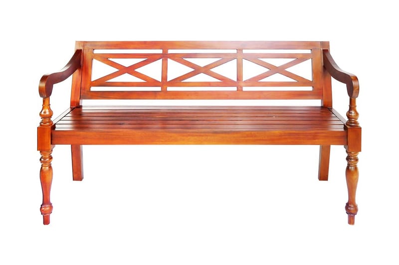 Bataviabenk 136 cm heltre mahogni mørkebrun - Hagemøbler - Utesofa - Benker