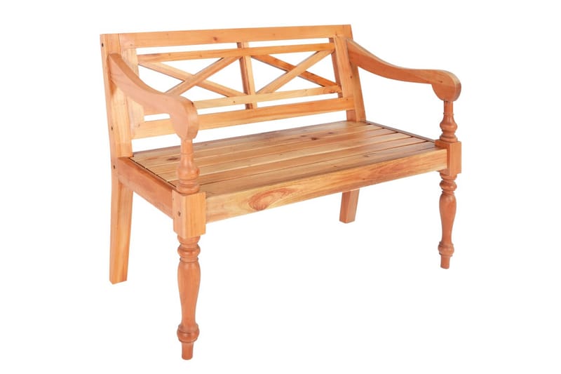 Bataviabenk 98 cm heltre mahogni lysebrun - Hagemøbler - Utesofa - Benker