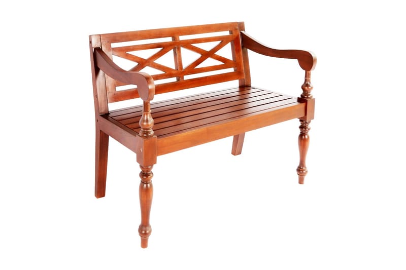 Bataviabenk 98 cm heltre mahogni mørkebrun - Hagemøbler - Utesofa - Benker