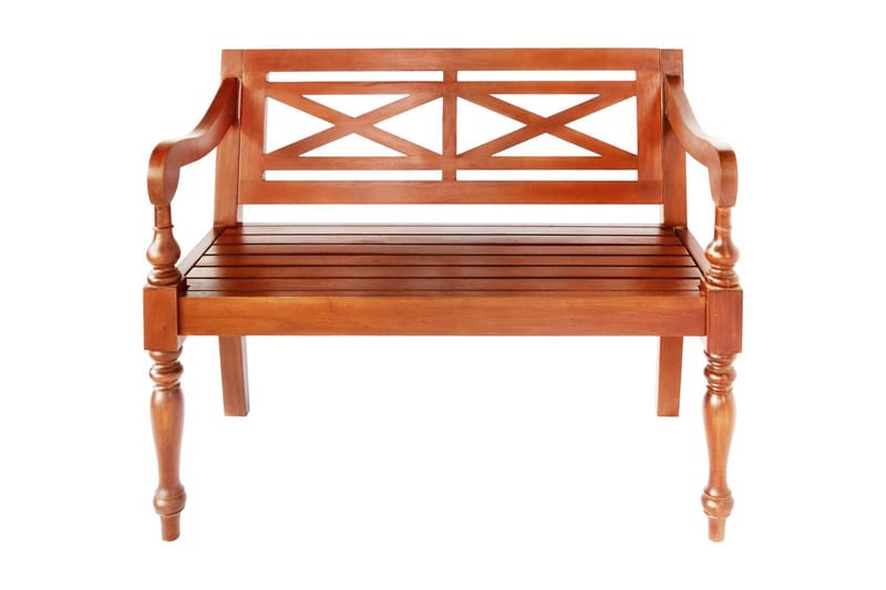 Bataviabenk 98 cm heltre mahogni mørkebrun - Hagemøbler - Utesofa - Benker