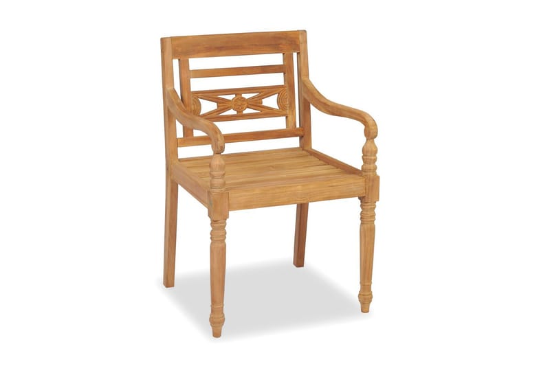 Bataviastoler 2 stk heltre teak - Teak - Benker