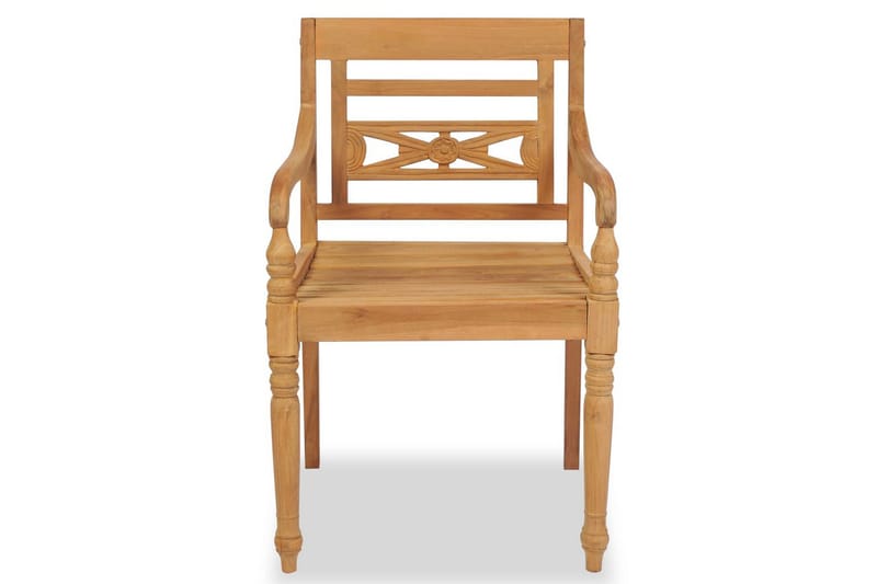 Bataviastoler 2 stk heltre teak - Teak - Benker