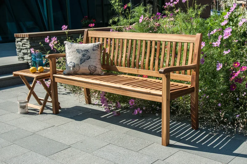 Benk FINLAY 150x61xH91cm Akasie - Hagemøbler - Utesofa - Benker