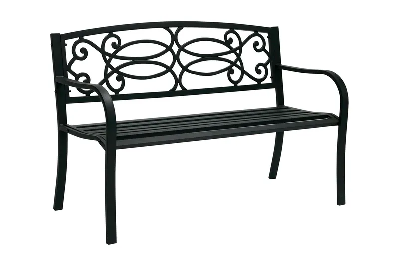 Benk VERDE 128x59xH85cm svart, undefined