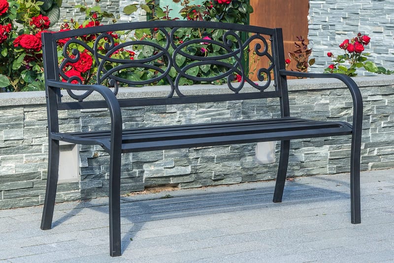 Benk VERDE 128x59xH85cm svart - Hagemøbler - Utesofa - Benker